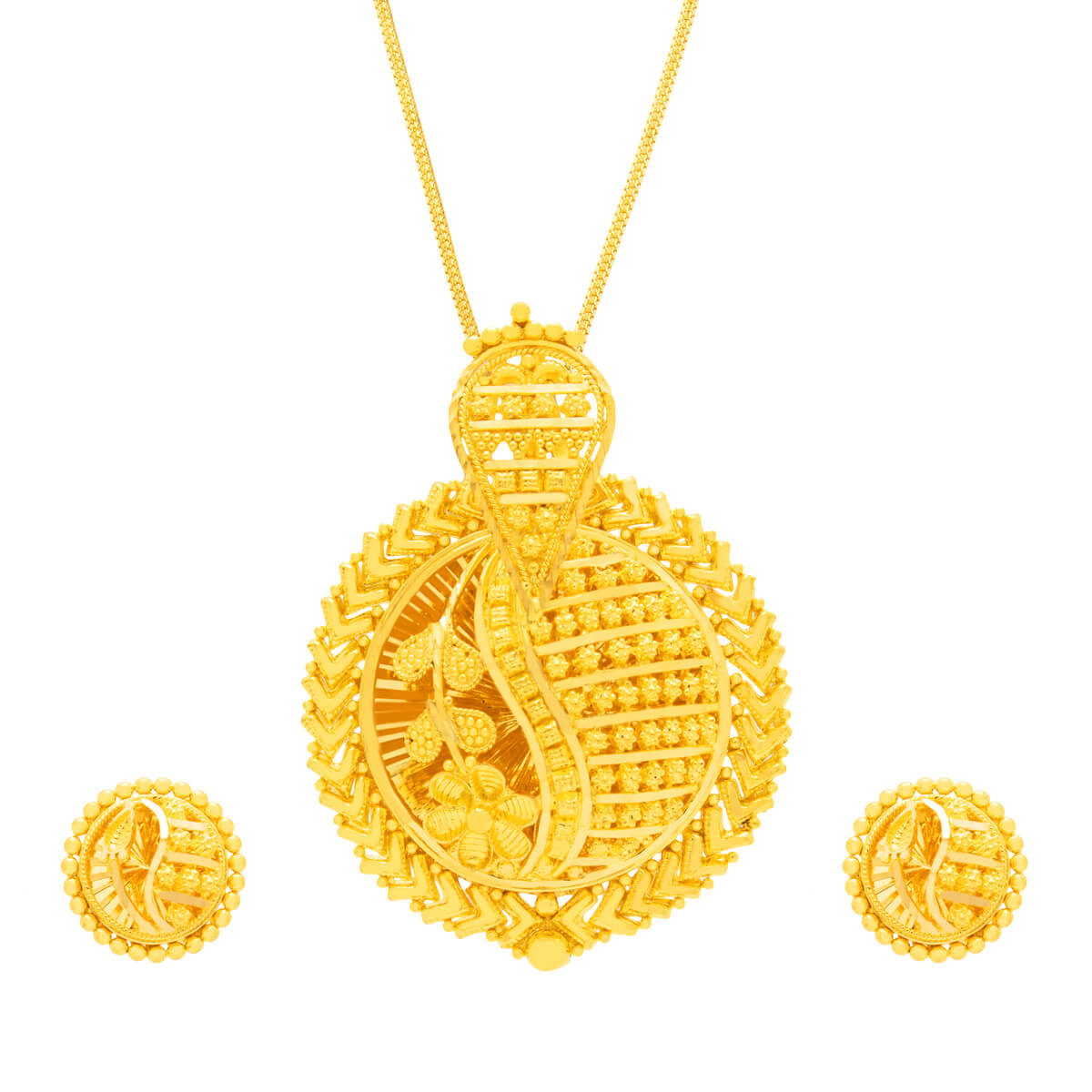 Twirl A Lace Gold Pendant Set with Free Gold Coin