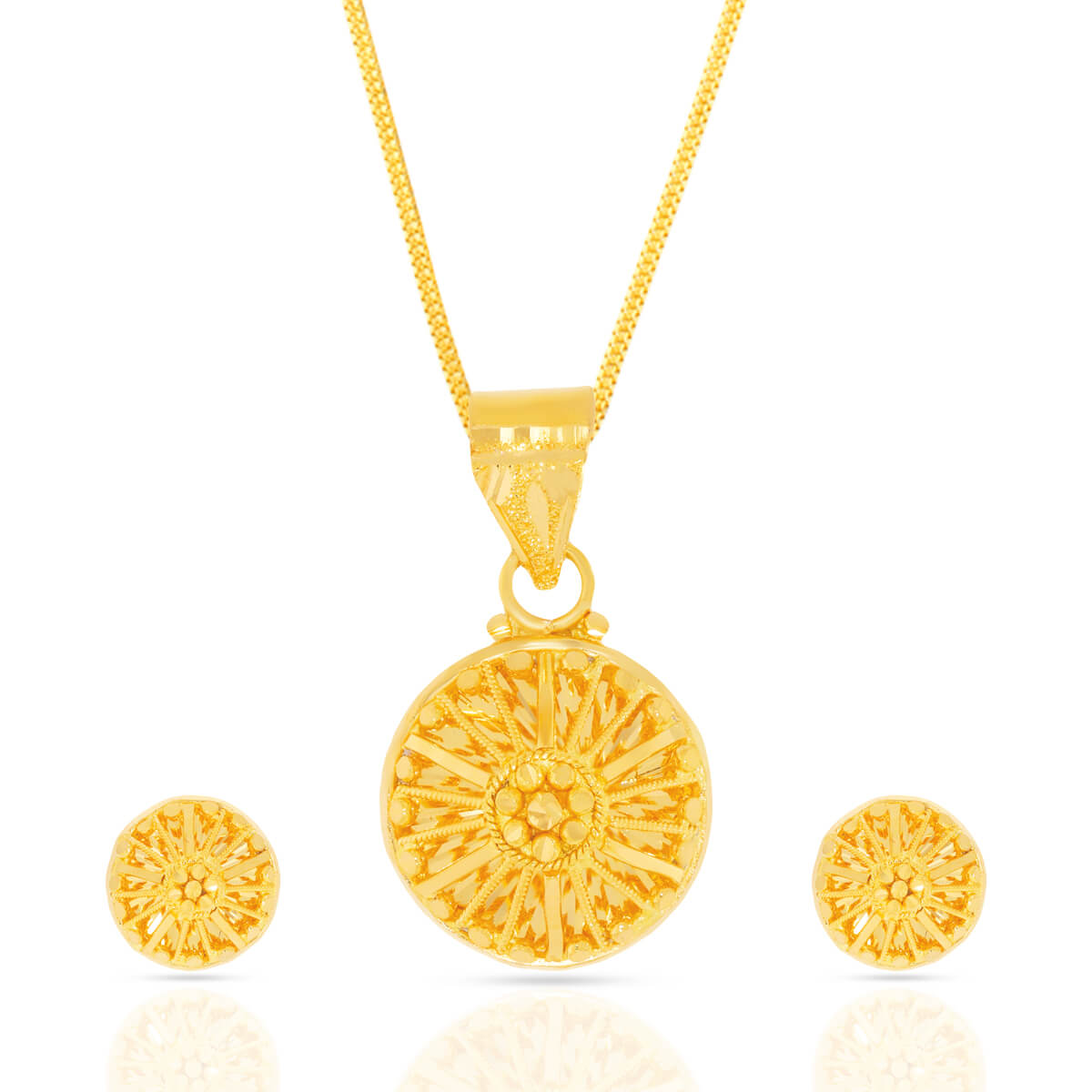 Graceful Gleam Gold Pendant Set with Free Gold Coin