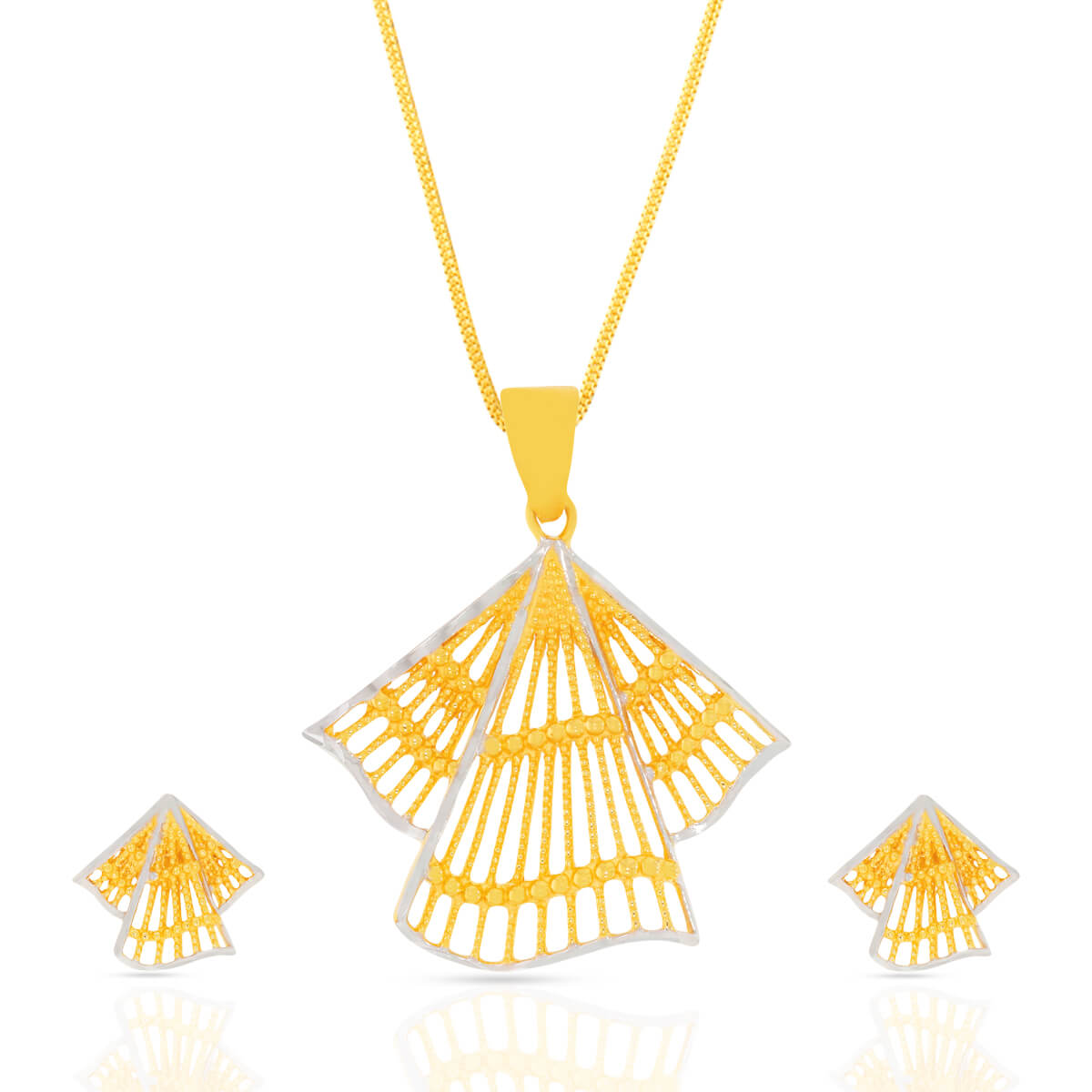 Luminous Reflection Gold Pendant Set with Free Gold Coin