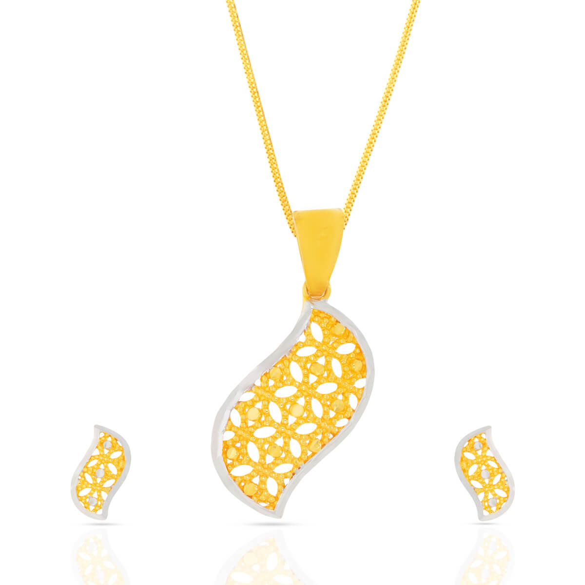 New wave Gold Pendant Set with Free Gold Coin