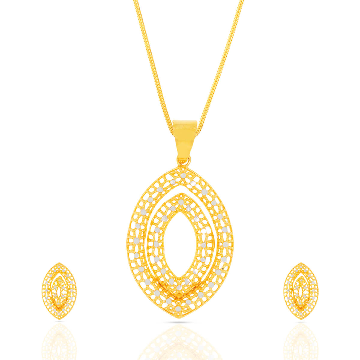 Dazzling Aura Gold Pendant Set