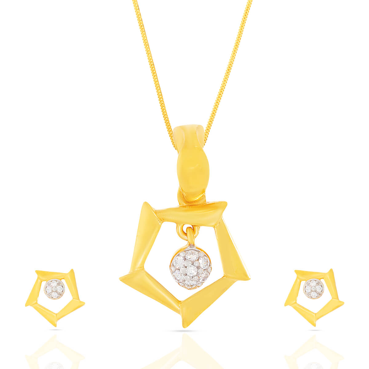 Glistening Affinity Gold Pendant Set