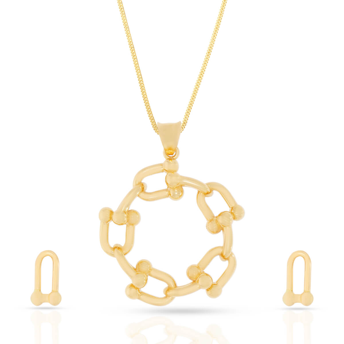 Interlocked Bond Gold Pendant Set with Free Gold Coin