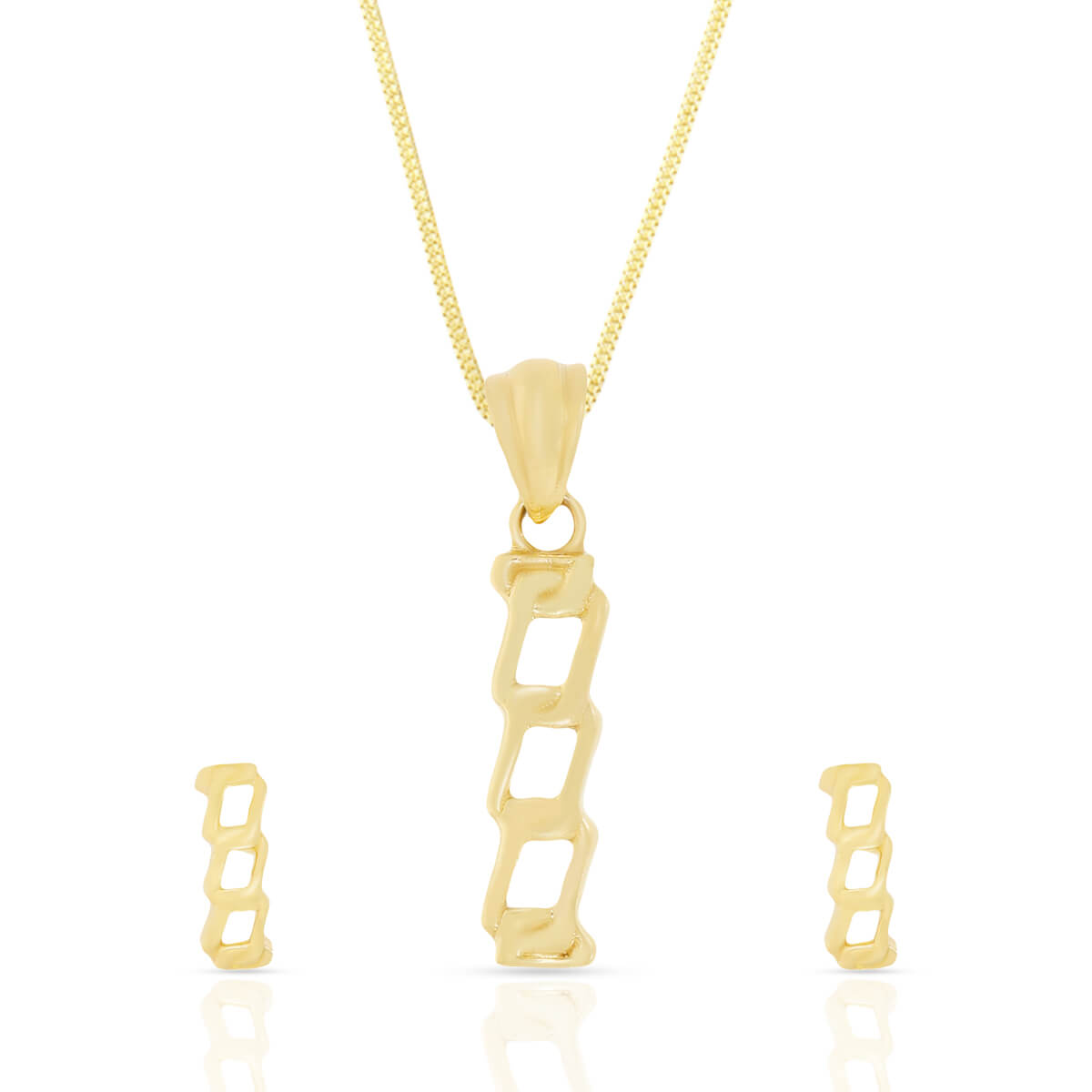 Radiant Reflection Gold Pendant Set