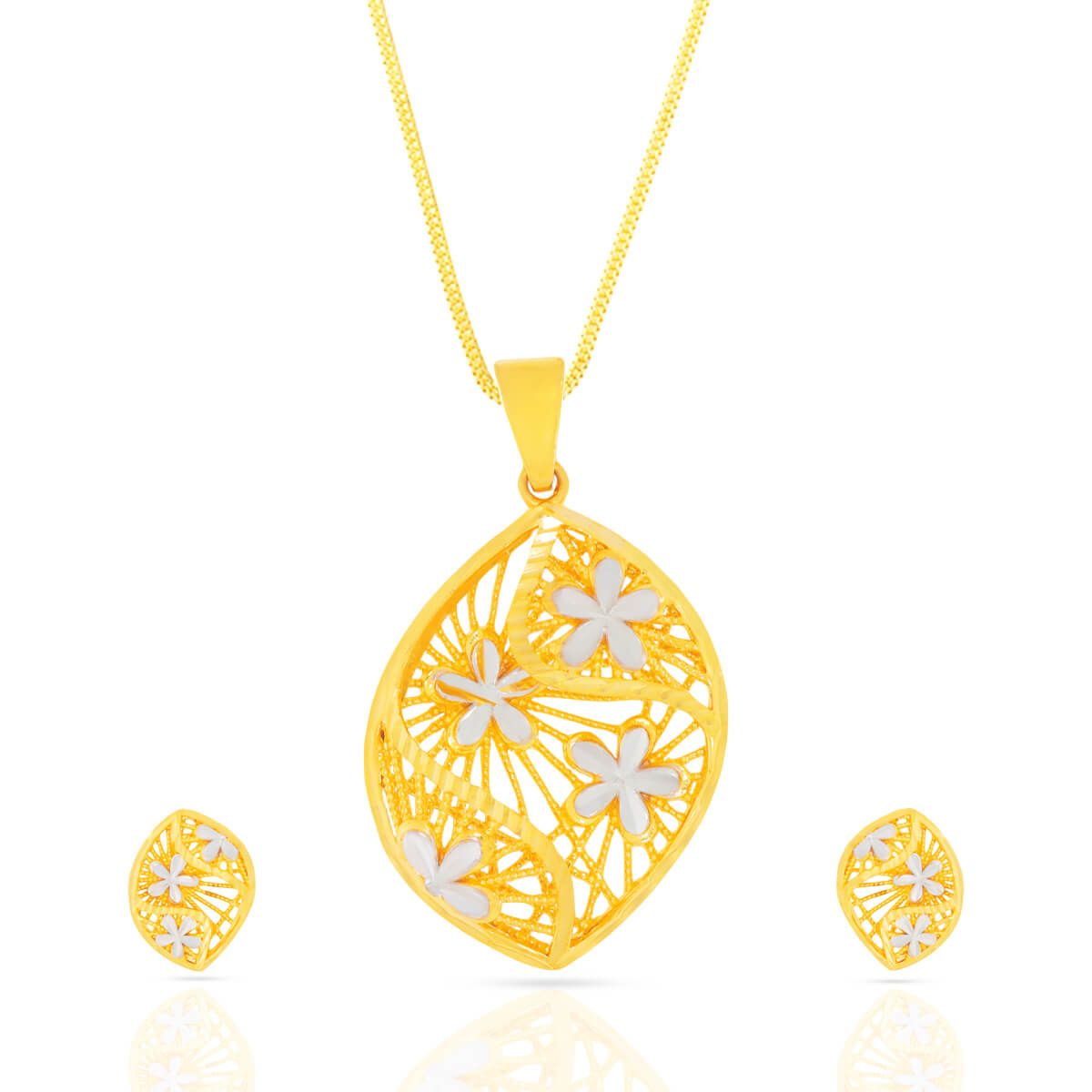 Dazzle Bloom Gold Pendant Set with Free Gold Coin