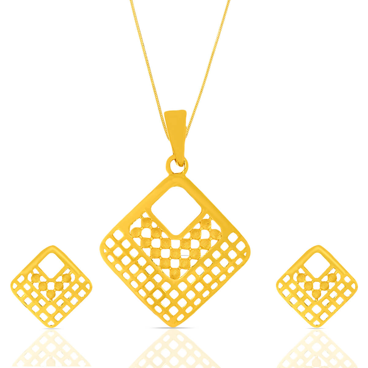 Modern Geometry Gold Pendant Set with Free Gold Coin