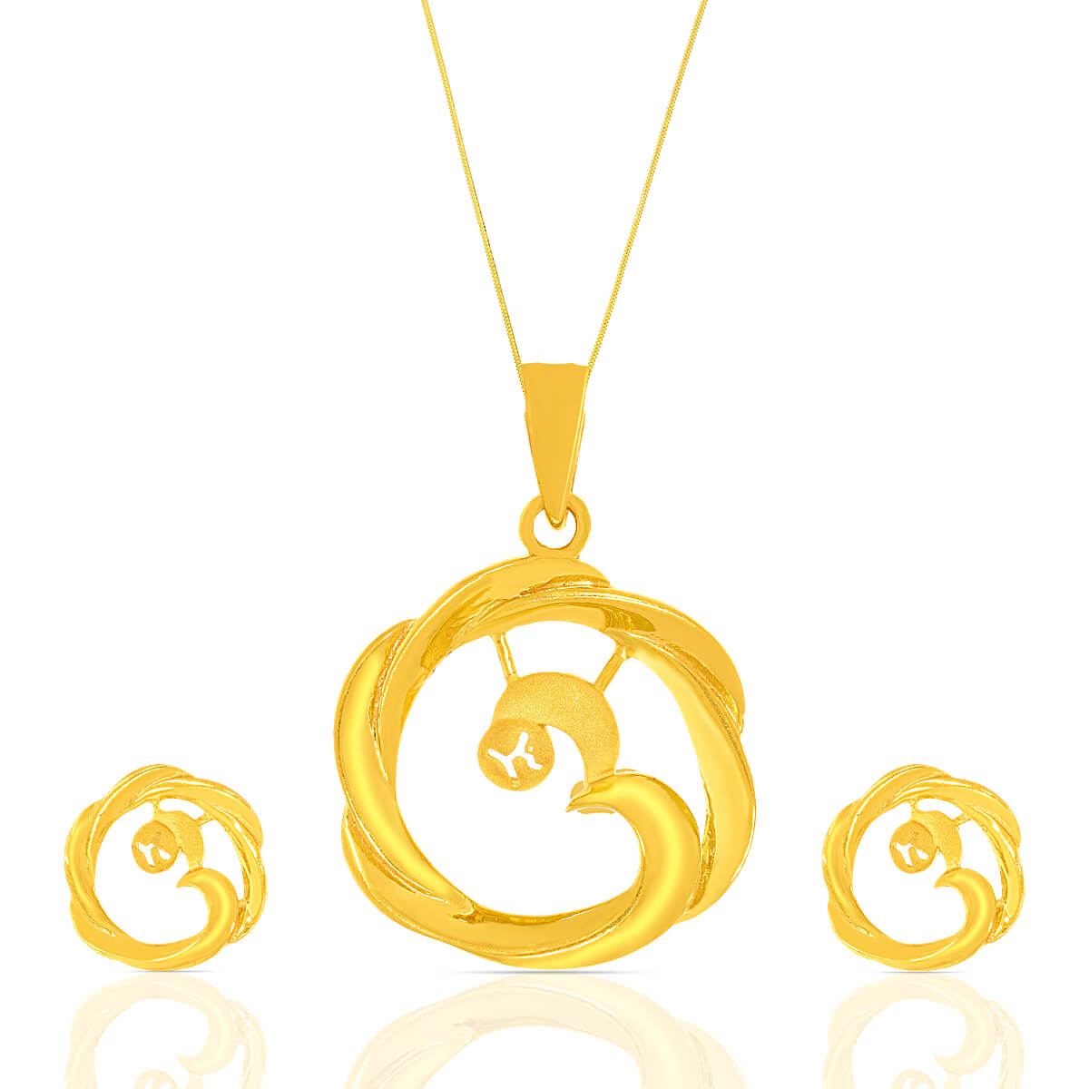 Gilded Glamour Fancy Pendant Jewelry Set with Free Gold Coin