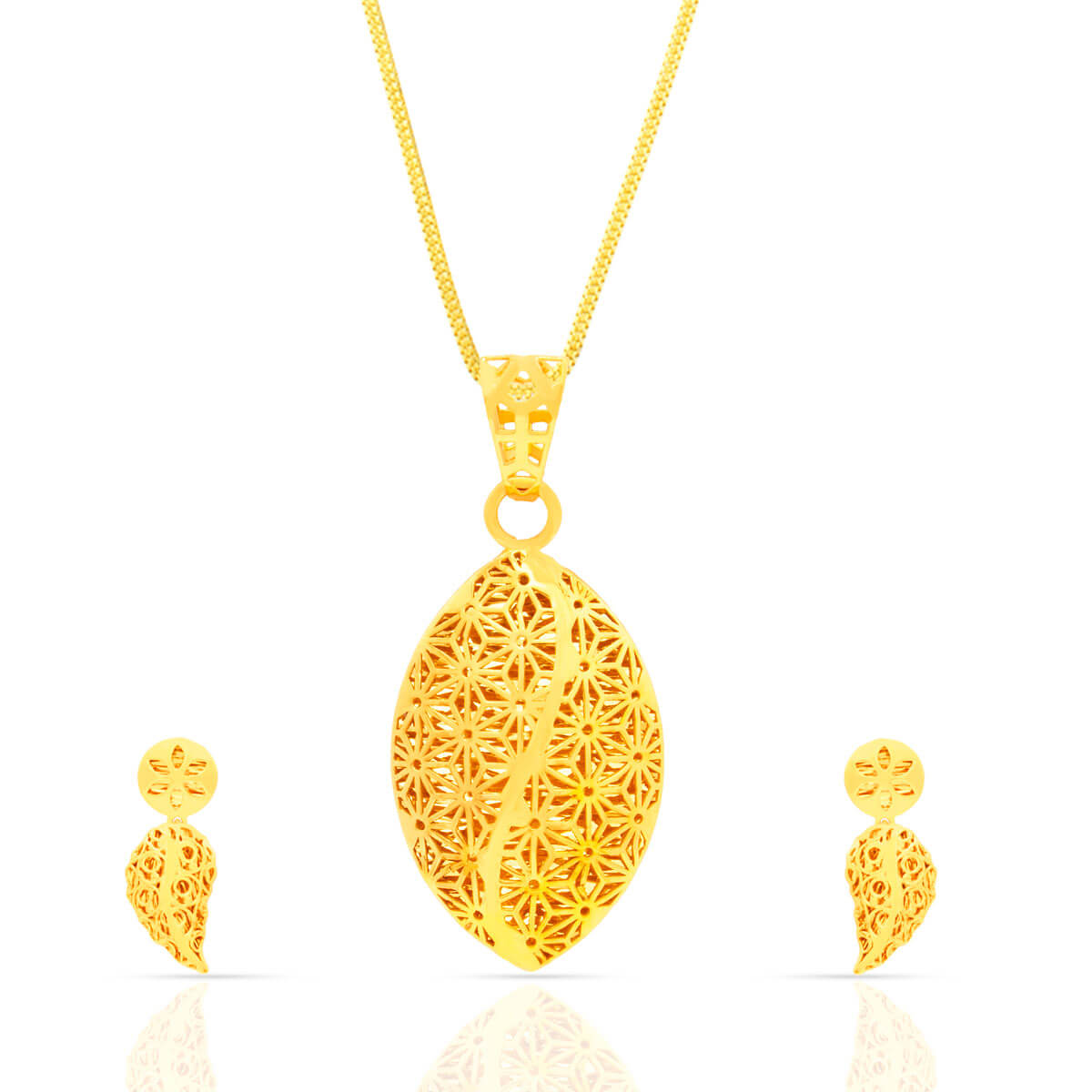 Filigree Fantasy Gold Pendant Set