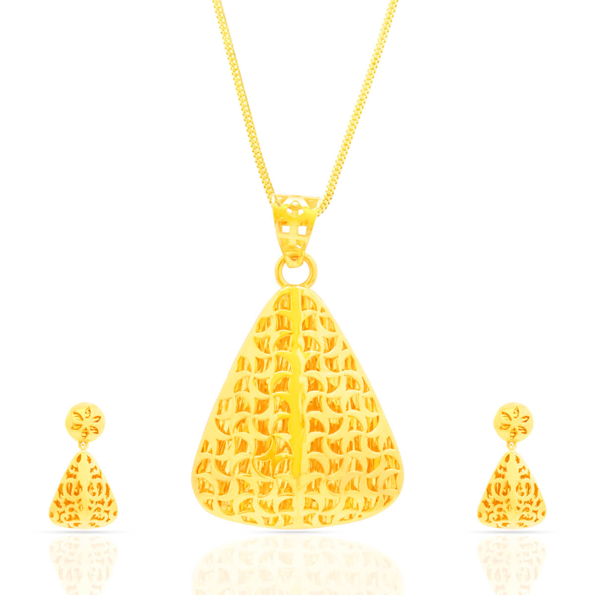 Stunning Gold: Fancy Pendant Set Ensemble