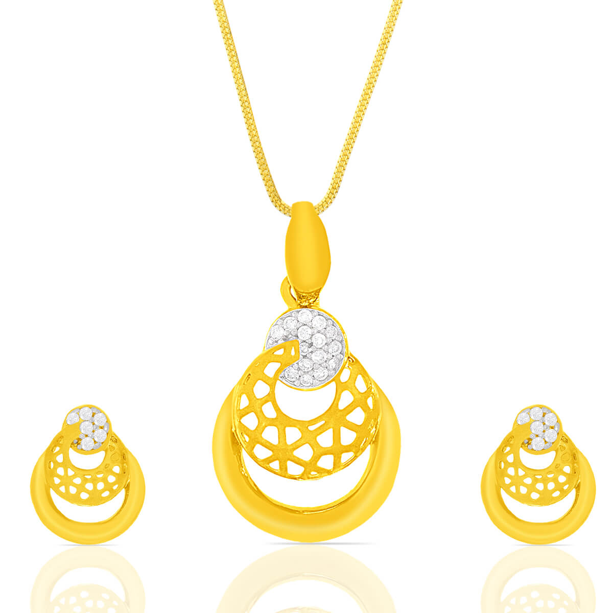 Pure Sparkle Gold Pendant Set with Free Gold Coin