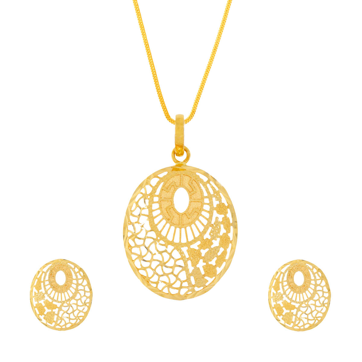 Gracefull Gold Pendant Set with Free Gold Coin