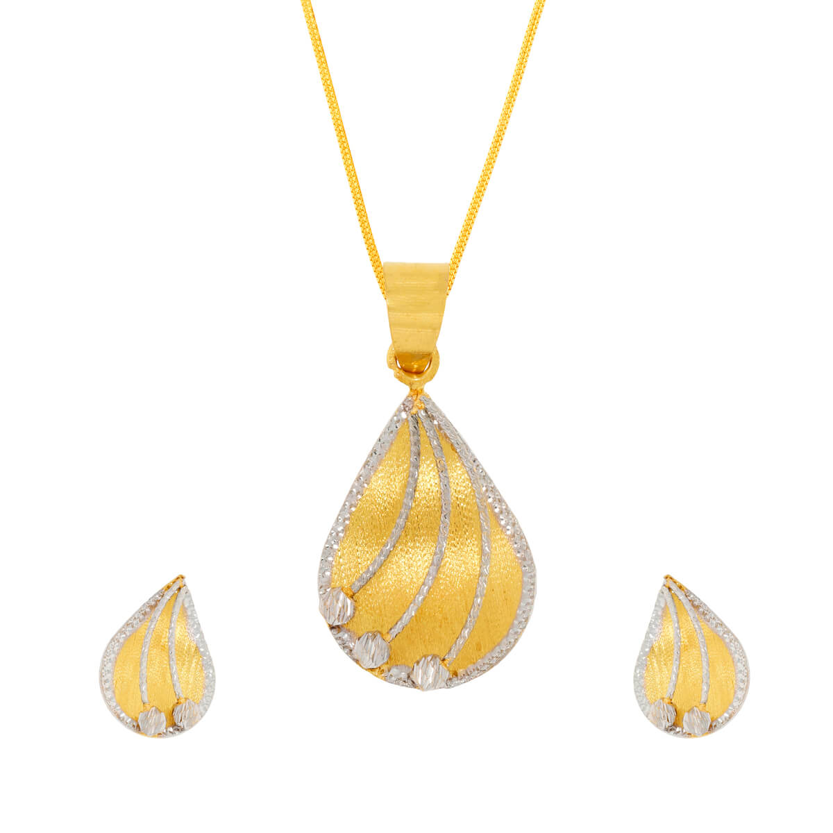 legant Teardrop Gold Pendant Set