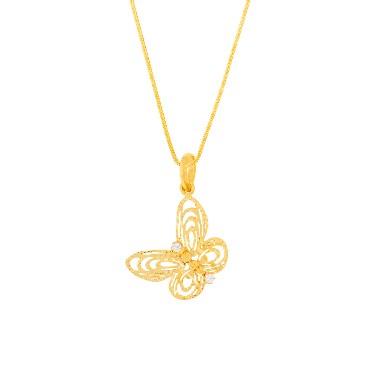 Butterfly Gold Pendant with Free Gold Coin