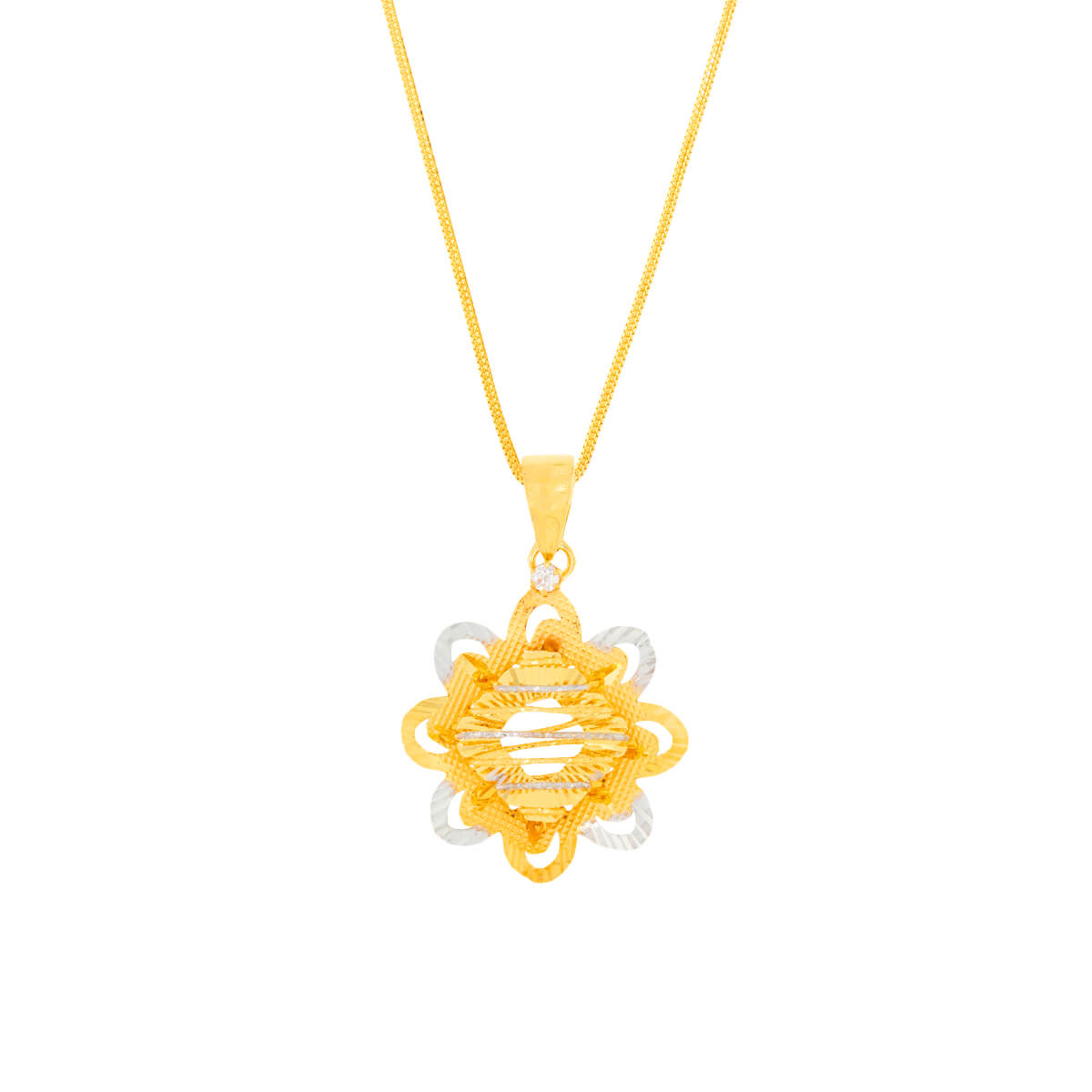 Spring Floral Gold Pendant with Free Gold Coin