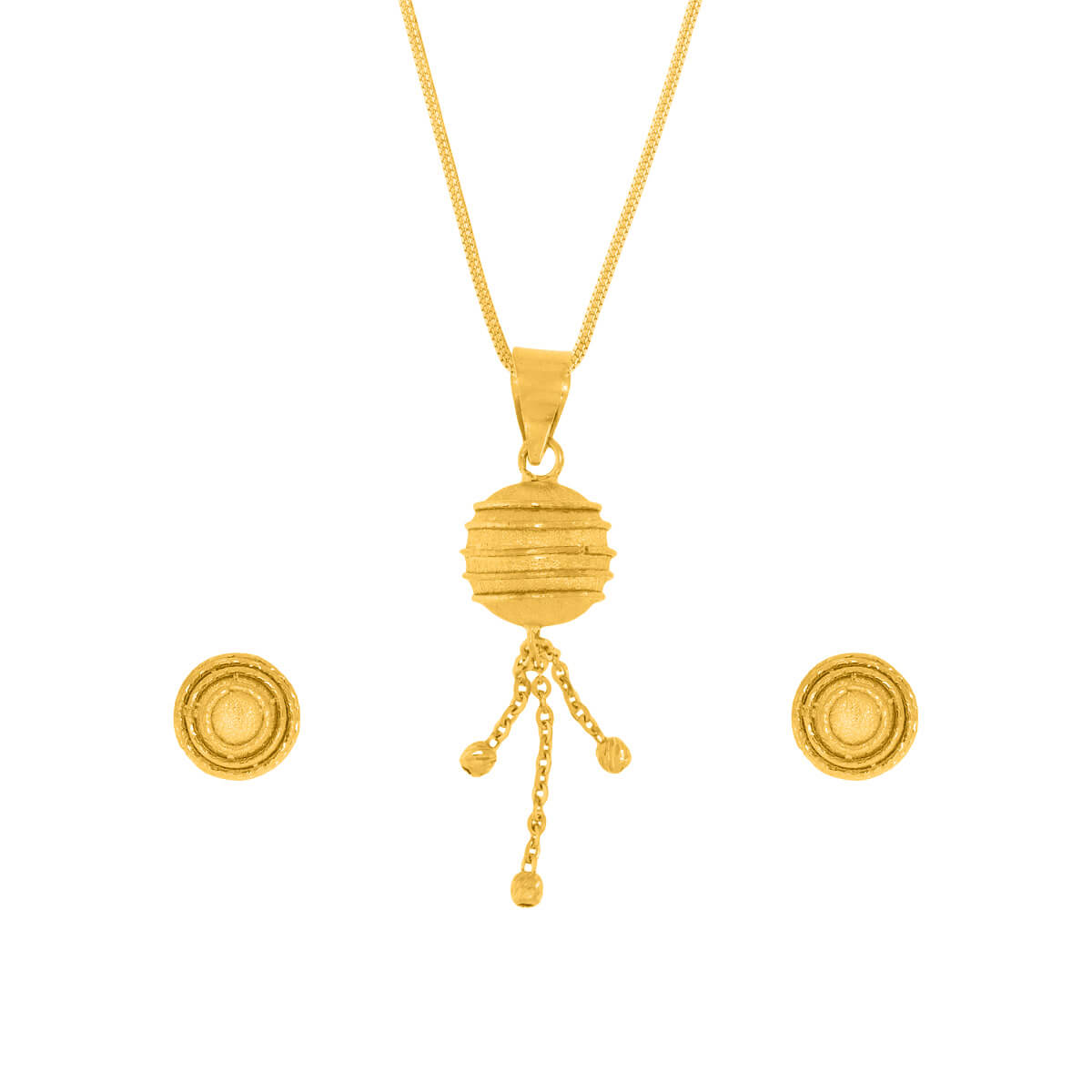 Shiny Gold Pendant Set with Free Gold Coin