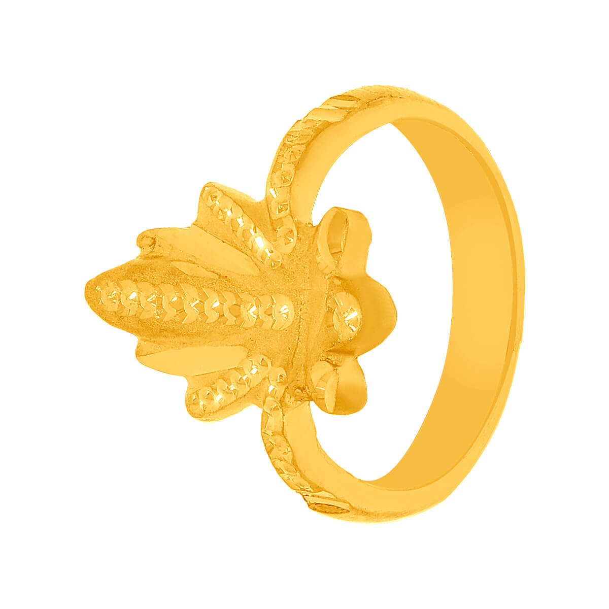 Artistic Floral Gold Ring with Free Gold Coin