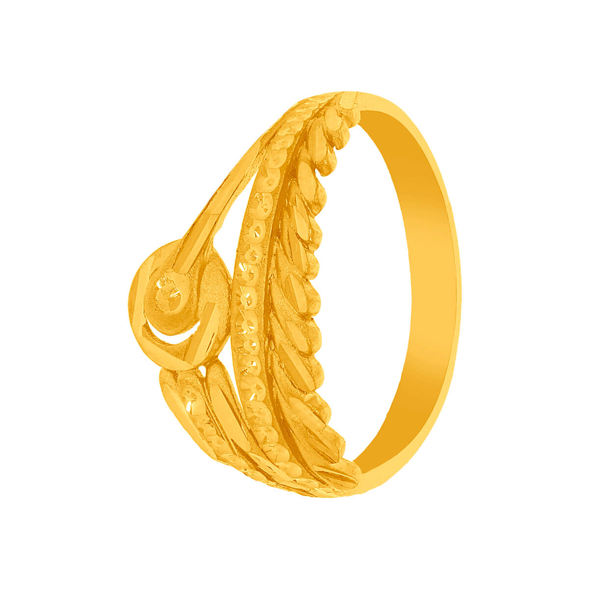 Krishika Floral Gold Ring with Free Gold Coin