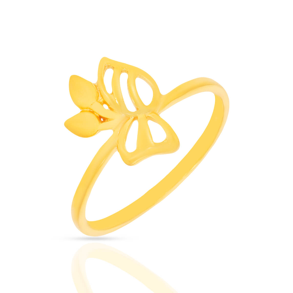 Shimmering Butterfly Gold Ring