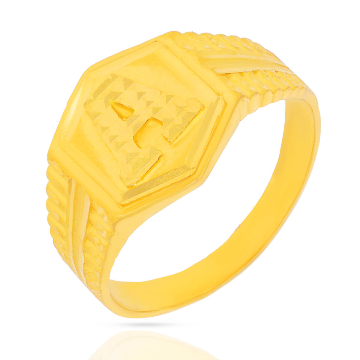 Elegant A Initial Gold Ring with Free Gold Coin