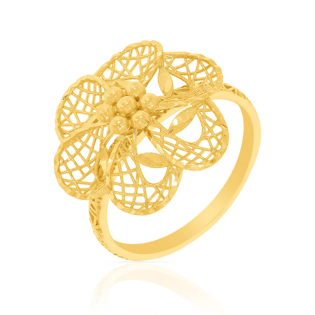 Opulent Floral Gold Ring