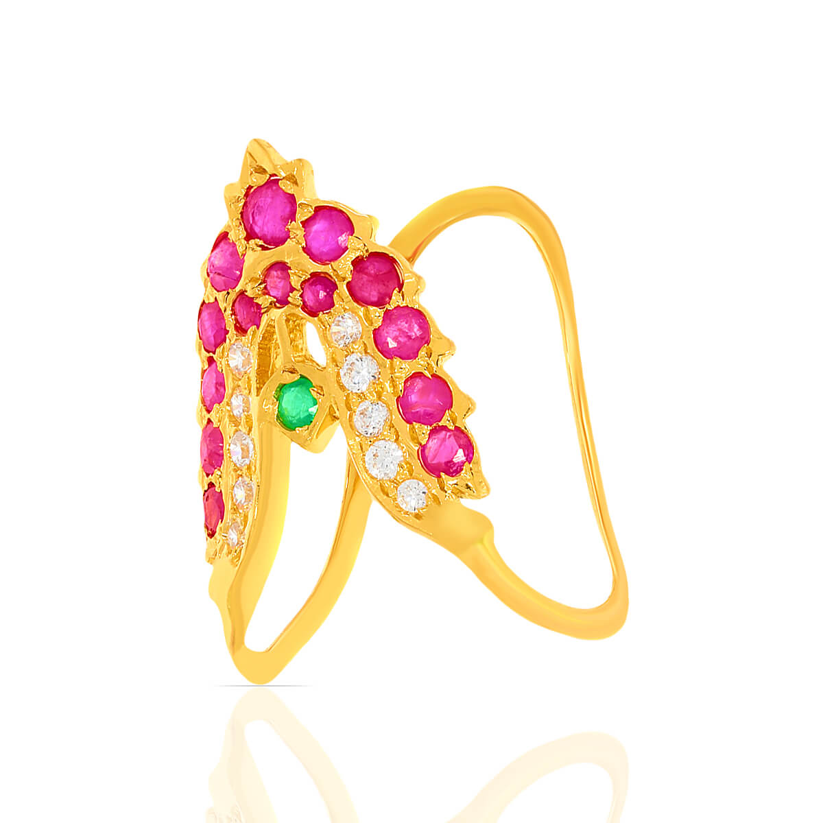 Gold Vanki Colorstone Ring For Weeding