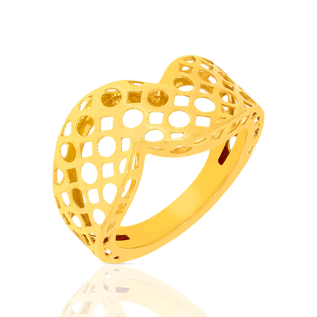 Luxe Laser Crafted Gold Band Rings