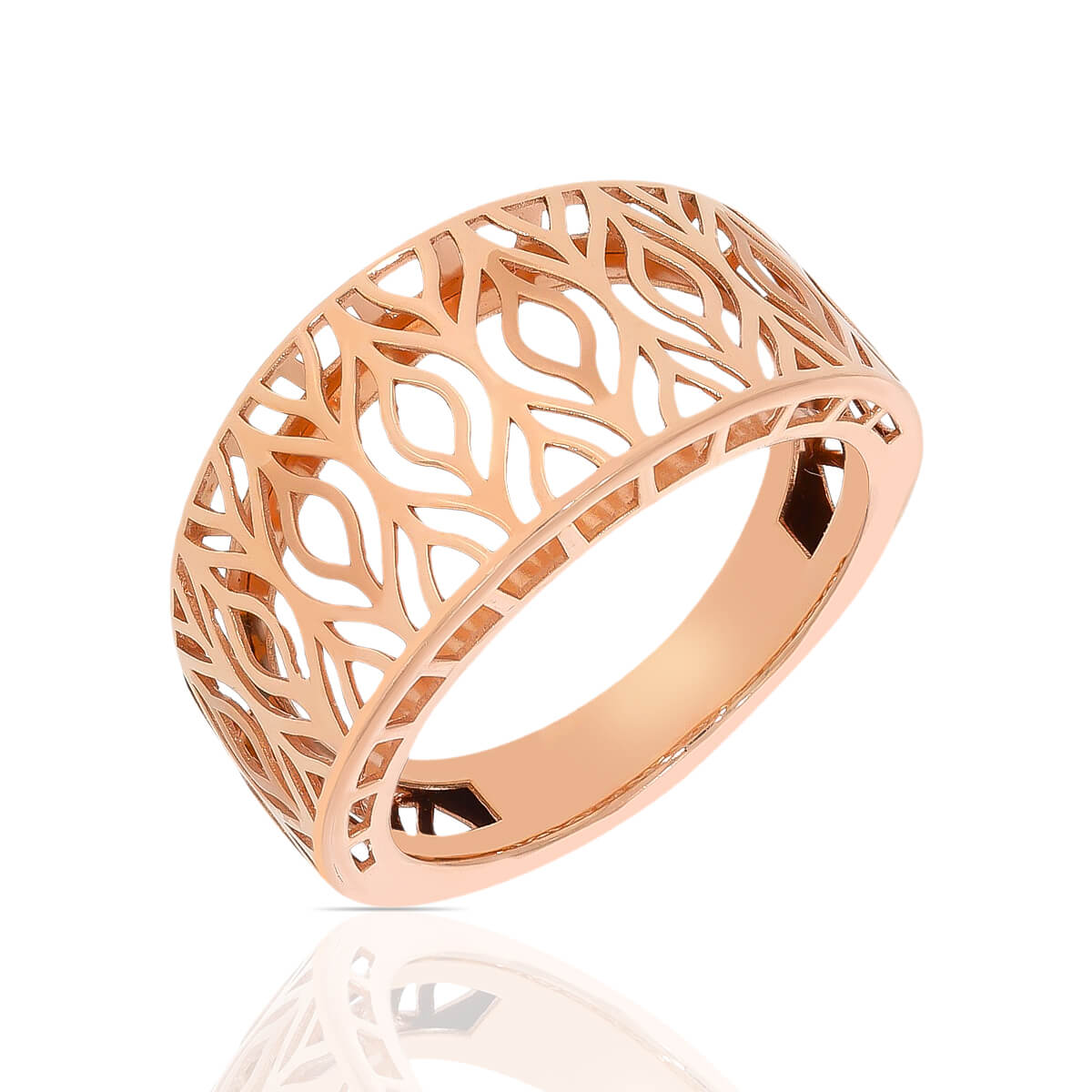 Refined Craft Laser Etched Rose Gold Band Ring