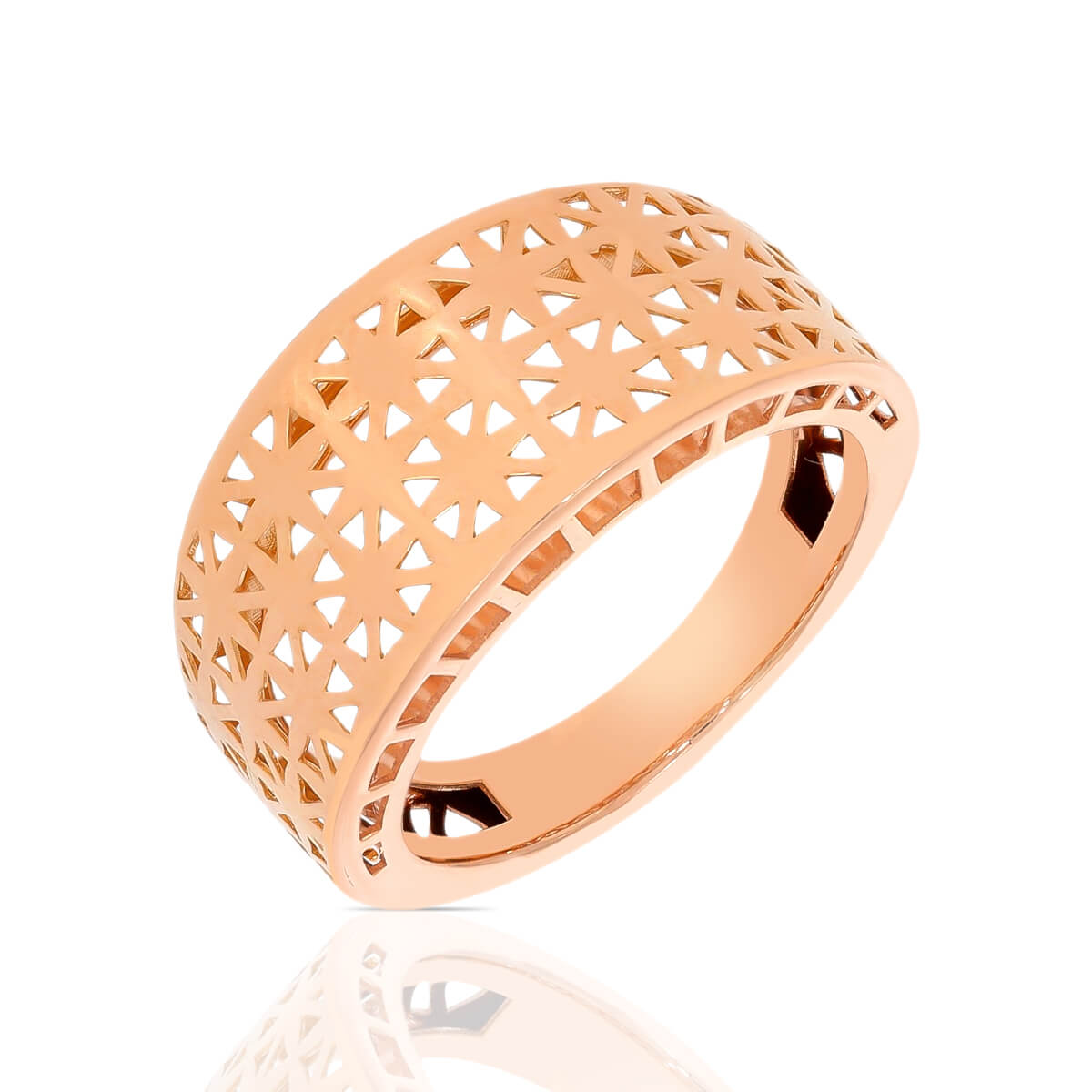 Golden Artistry Precision Laser Cut Rose Gold Band with Free Gold Coin