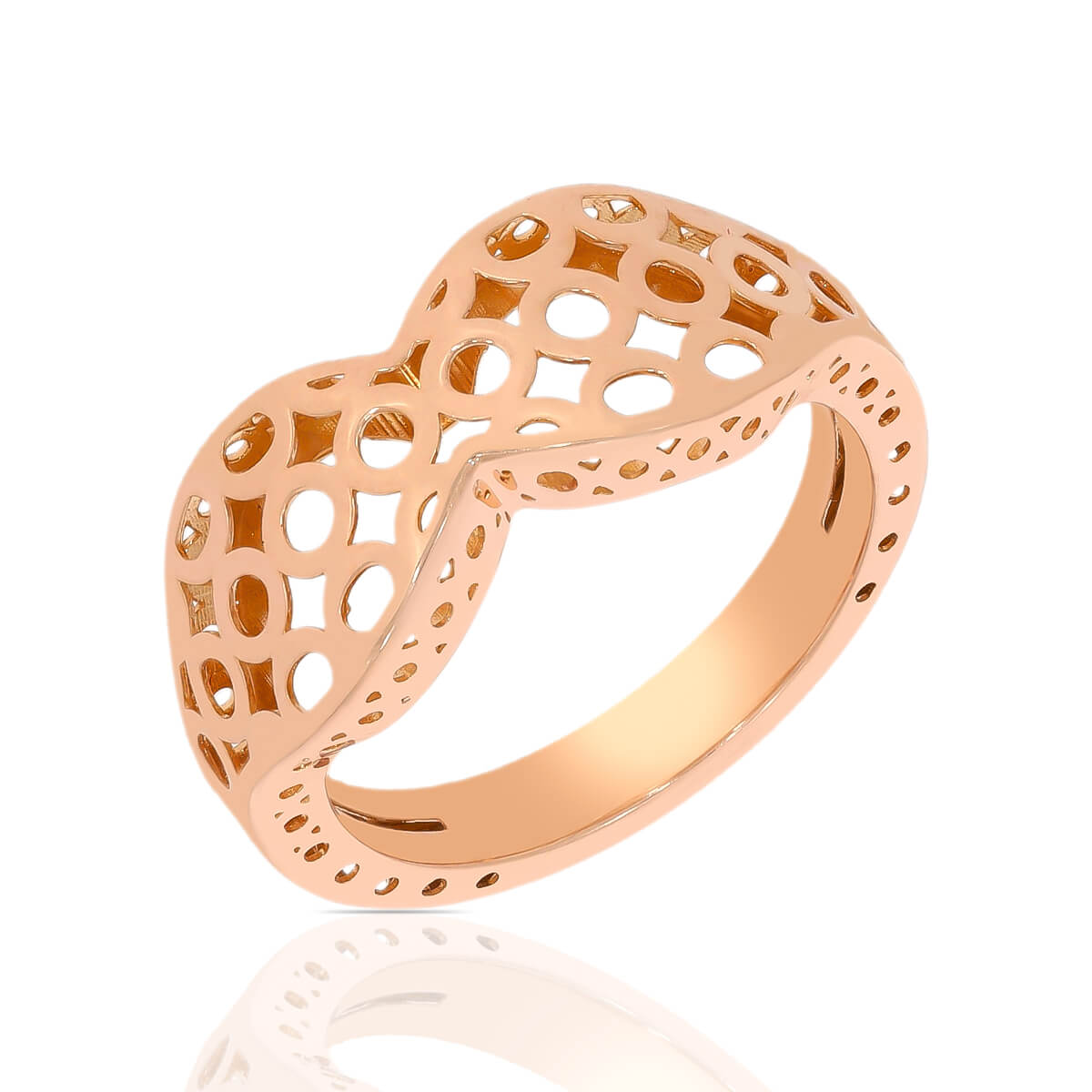 Delicate Details Laser Cut Rose Gold Band Ring