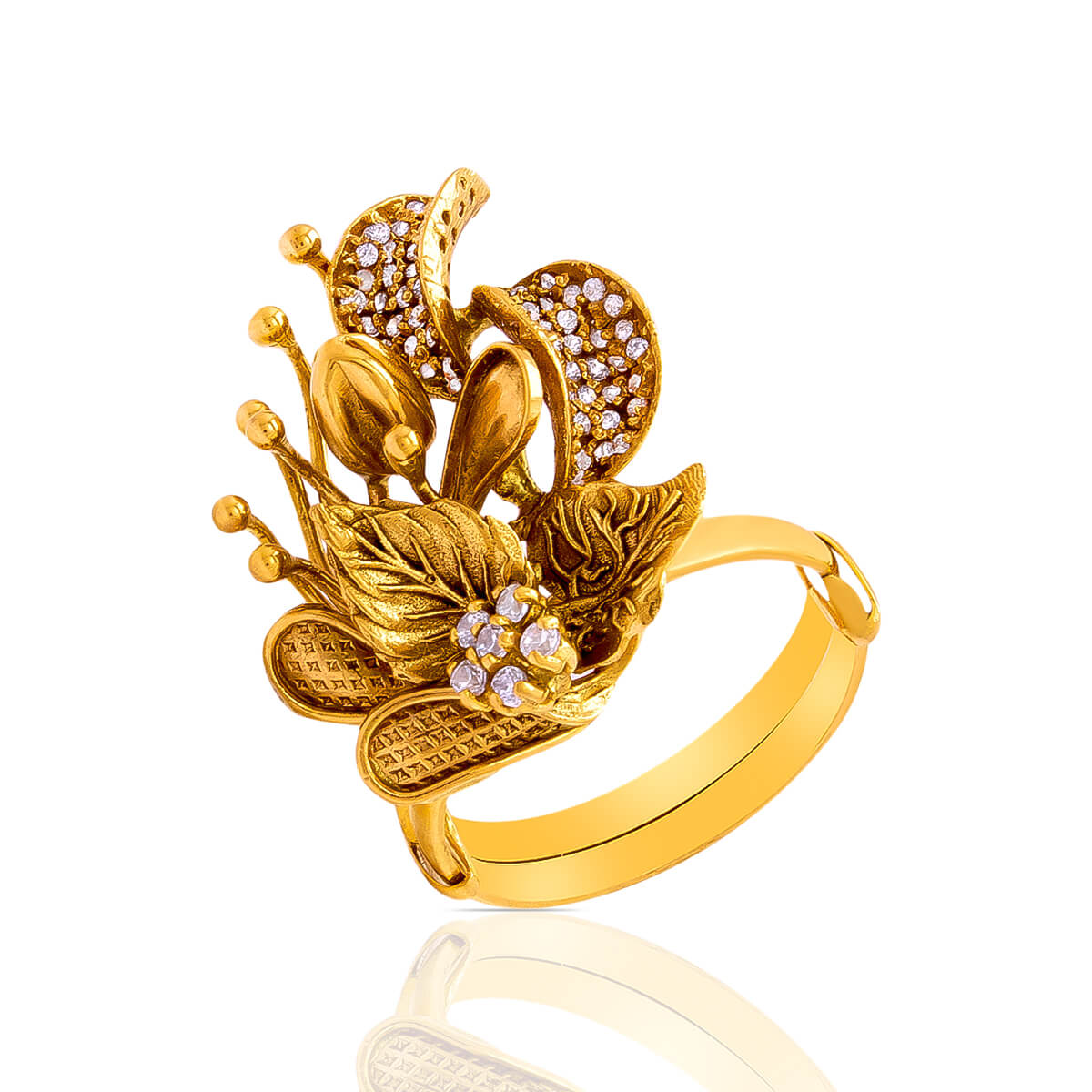 Heritage Gold Exquisite Antique Ring with Free Gold Coin