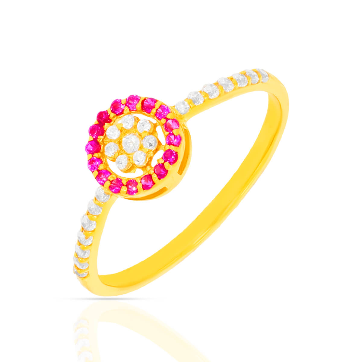 Gemstone Brilliance Color Stone & CZ Gold Ring with Free Gold Coin