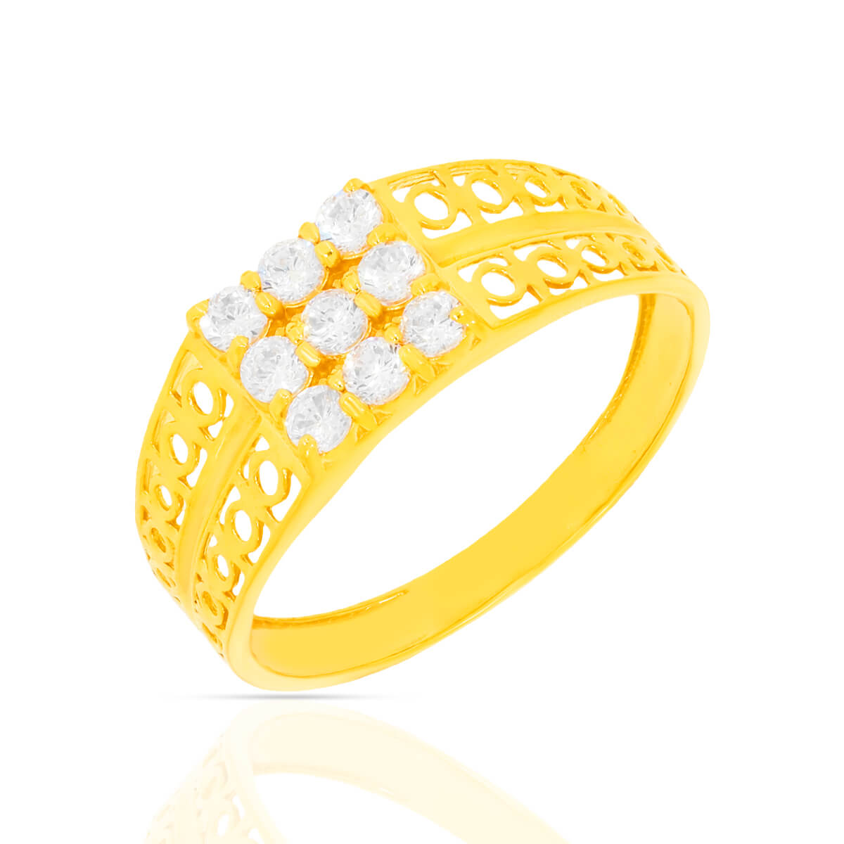 Classic Luxury CZ Embellished Men's Gold Ring