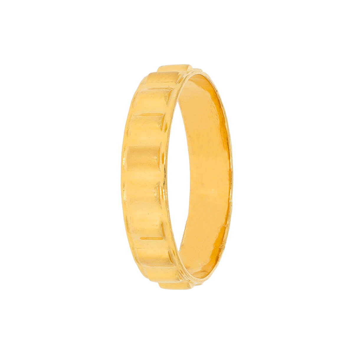 Impressive Textured Gold Ring For Men with Free Gold Coin