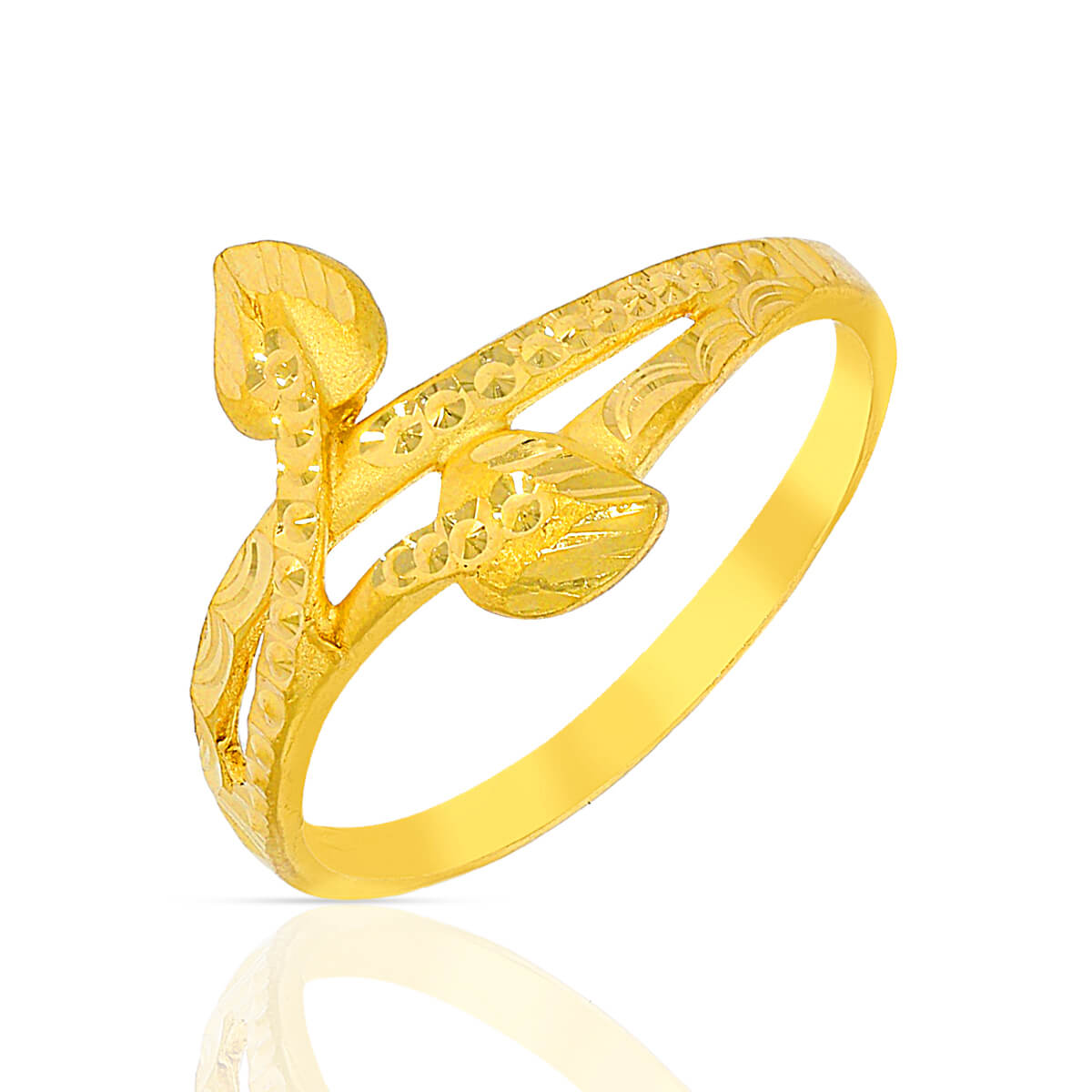 Golden Leaf Whispers Gold Ring with Free Gold Coin