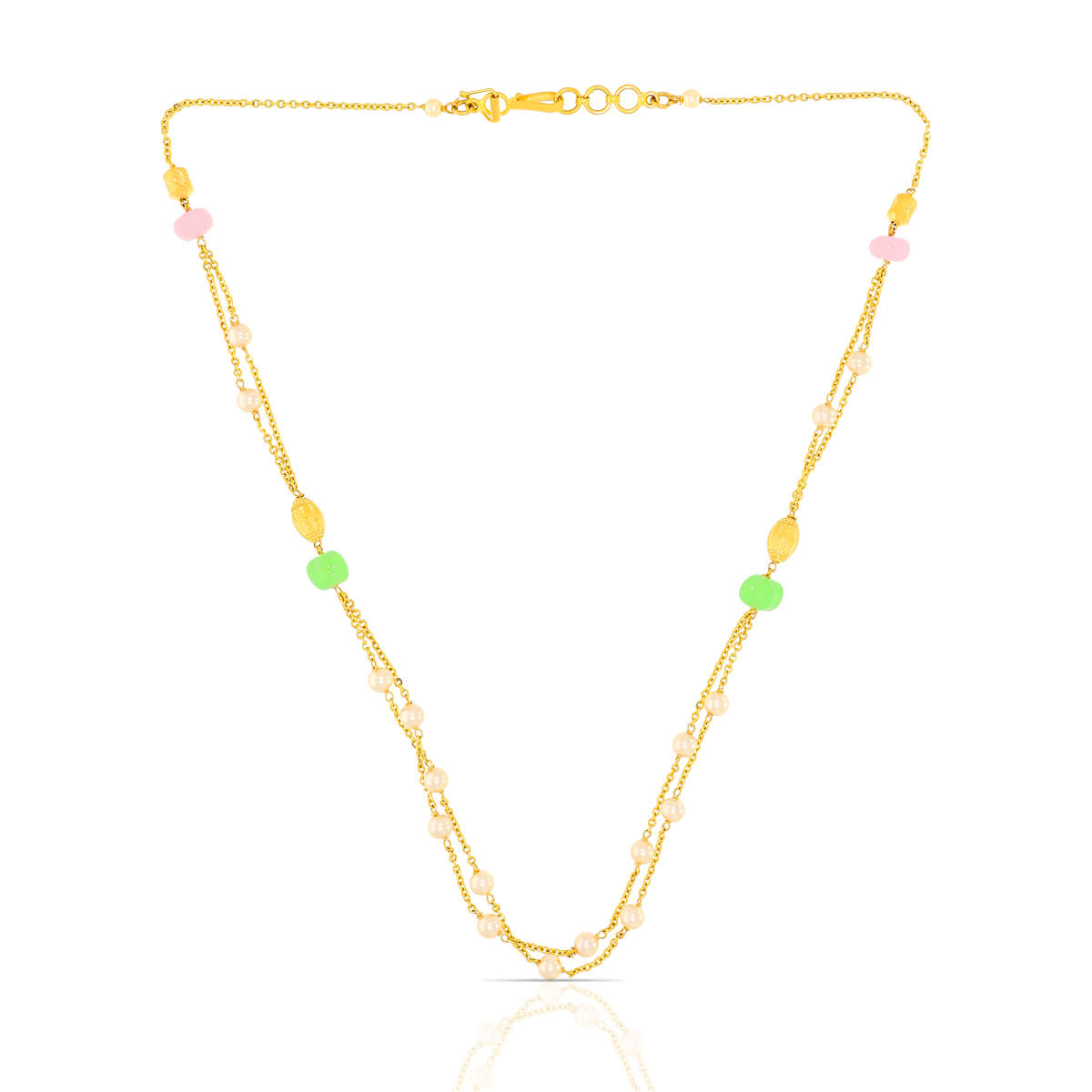 Modern Gold Bead Mala Necklace