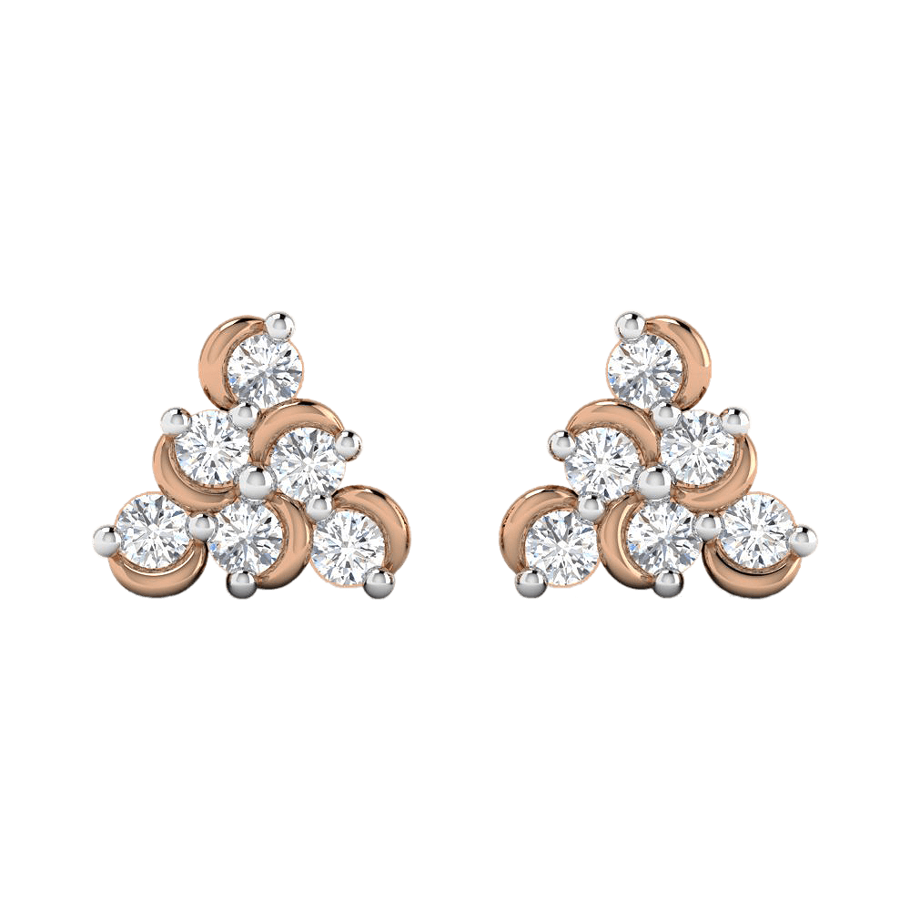 Rose Gold Diamond Earring For Women with Free Gold Coin