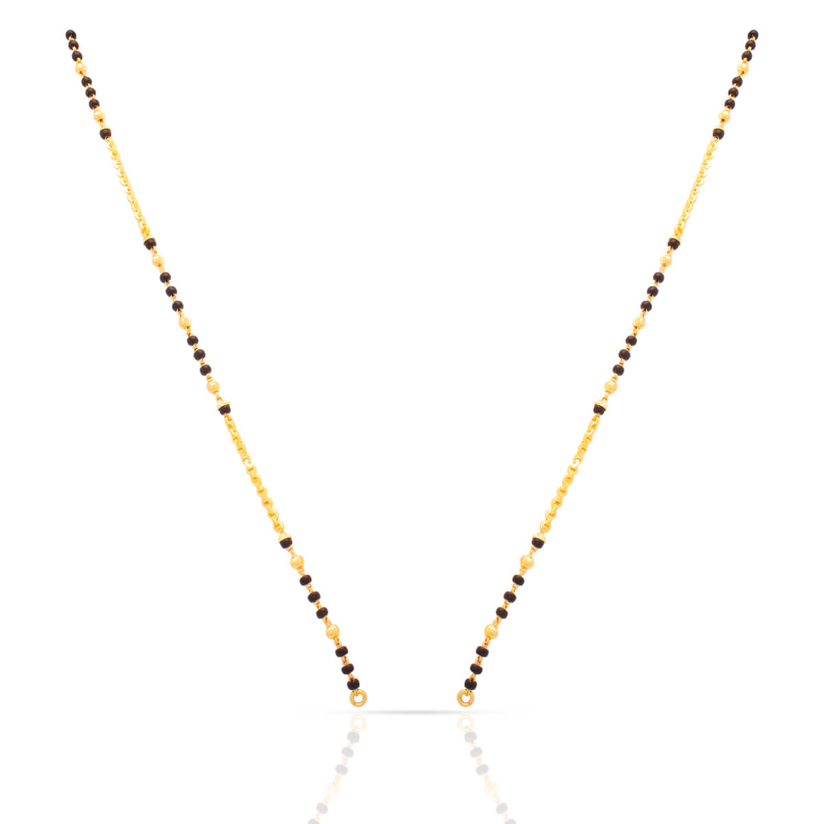 Classic Gold Chain Black Beads Mangalsutra with Free Gold Coin