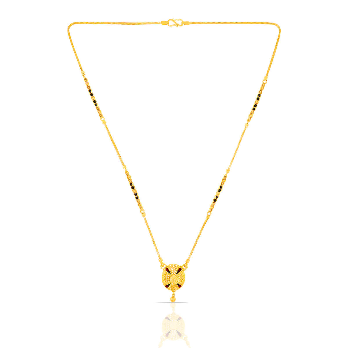 Effortless Grace Enamel Gold Mangalsutra for Regular Wear with Free Gold Coin