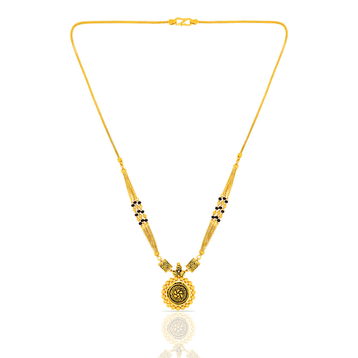 Lightweight Loveliness Small Gold Mangalsutra Necklace for Daily Use with Free Gold Coin