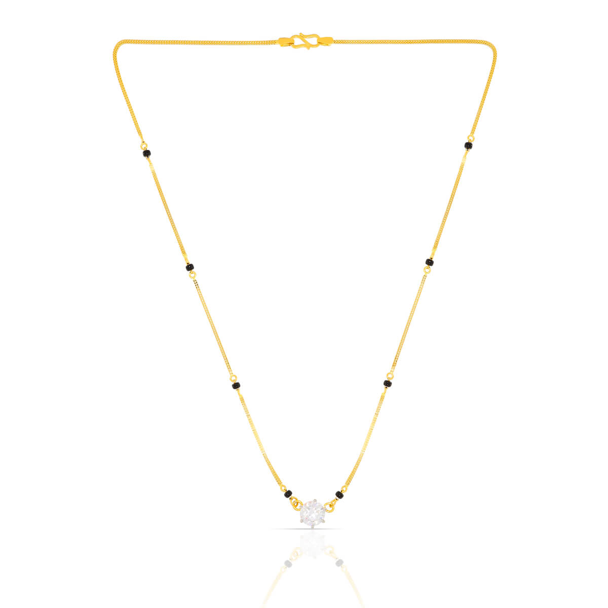 Embrace Simplicity Single CZ Stone Gold Mangalsutra