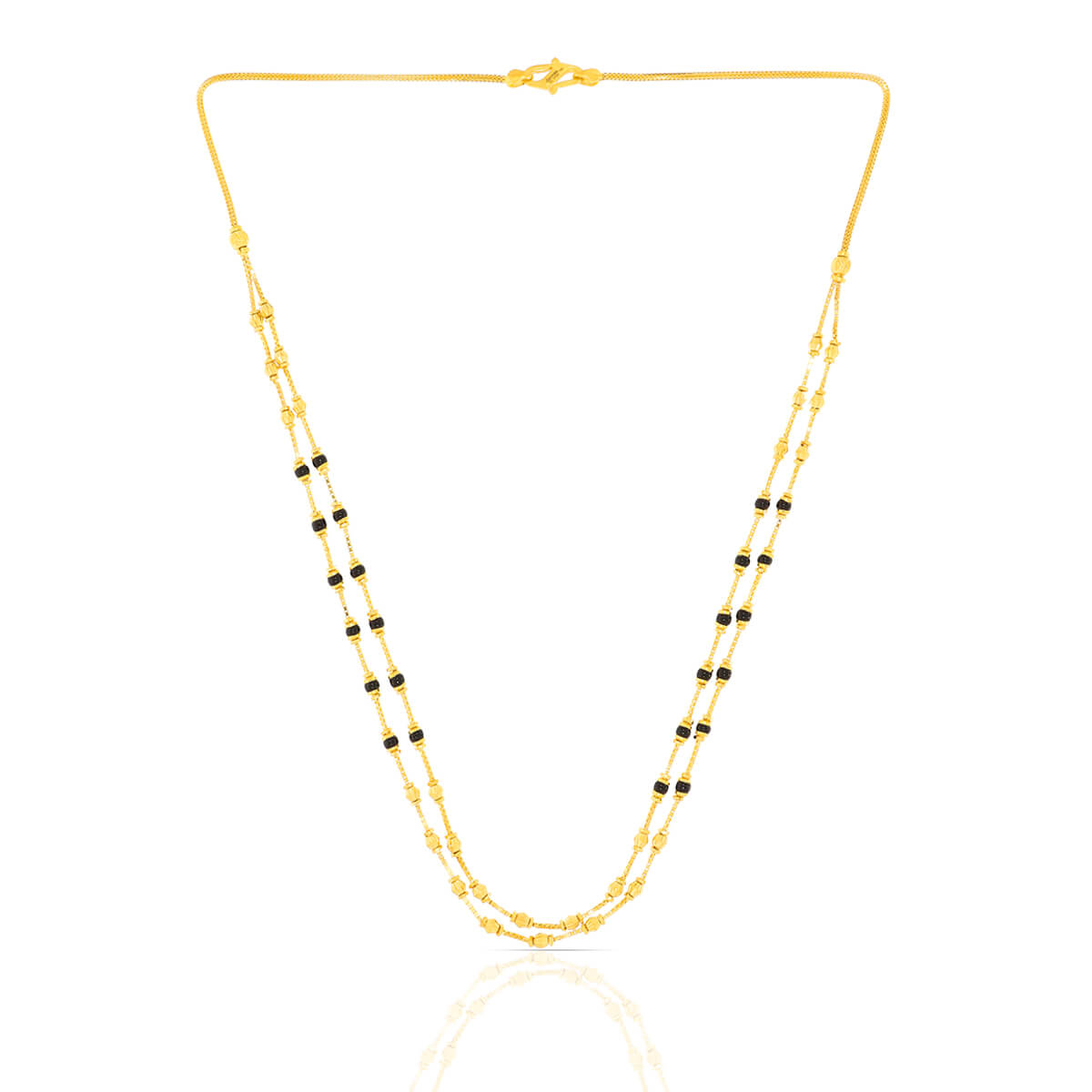 Elegant Double Line Gold Mangalsutra with Free Gold Coin