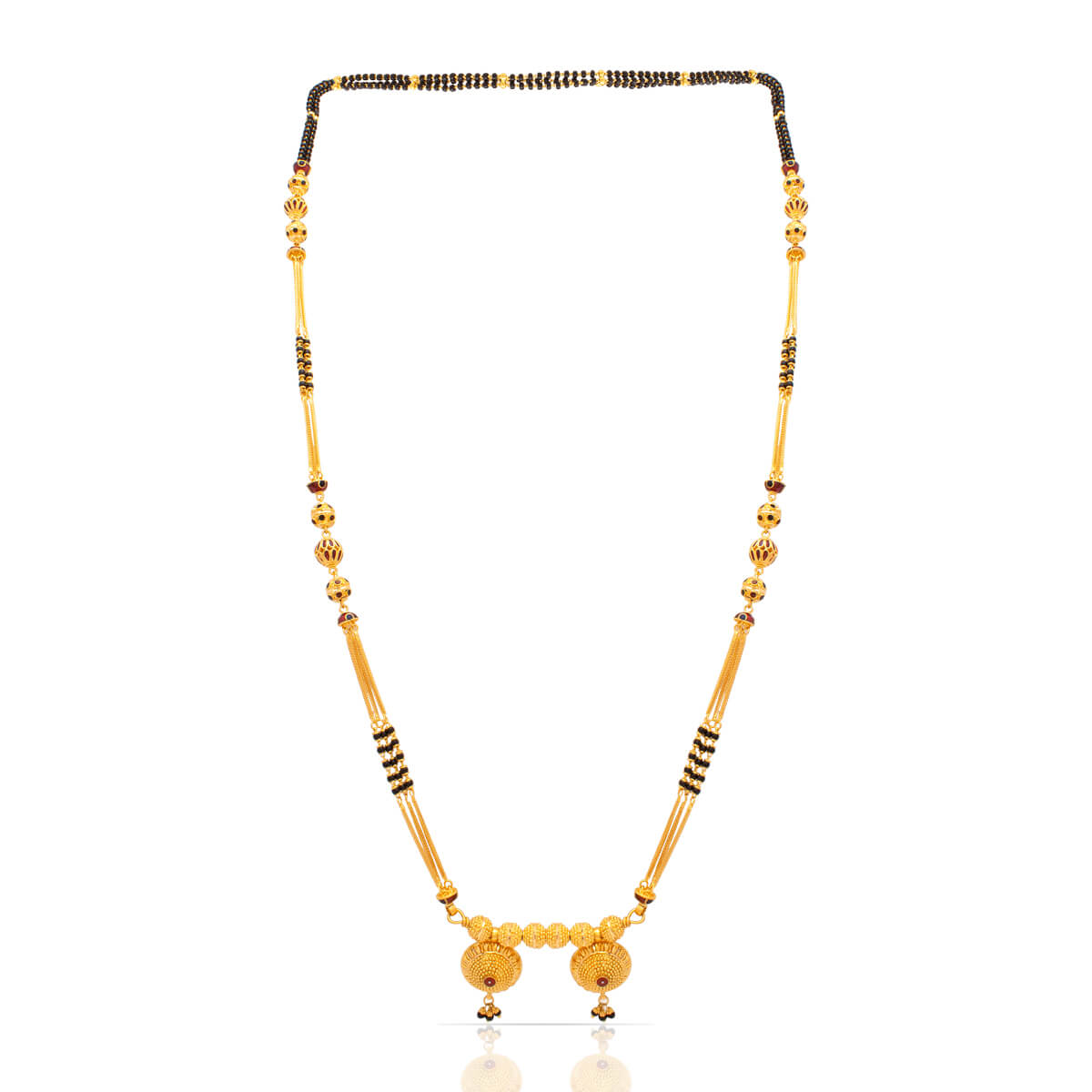 Gleaming Tradition The Enamel Work Gold Mangalsutra with Free Gold Coin