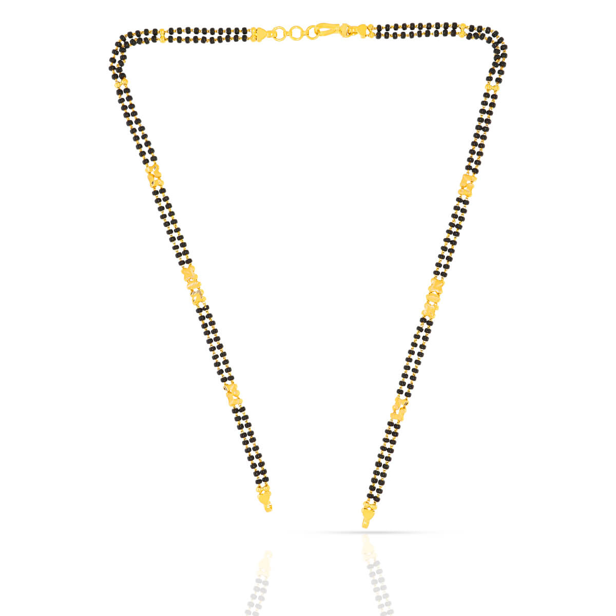 Regal Gold Black Beads Mangalsutra with Free Gold Coin