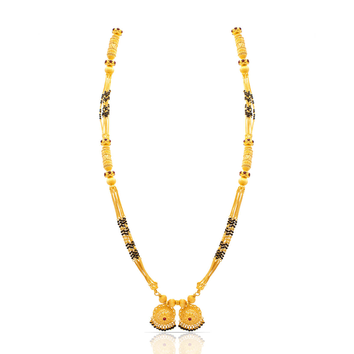 Majestic Glow Geru Polish Gold Mangalsutra with Free Gold Coin