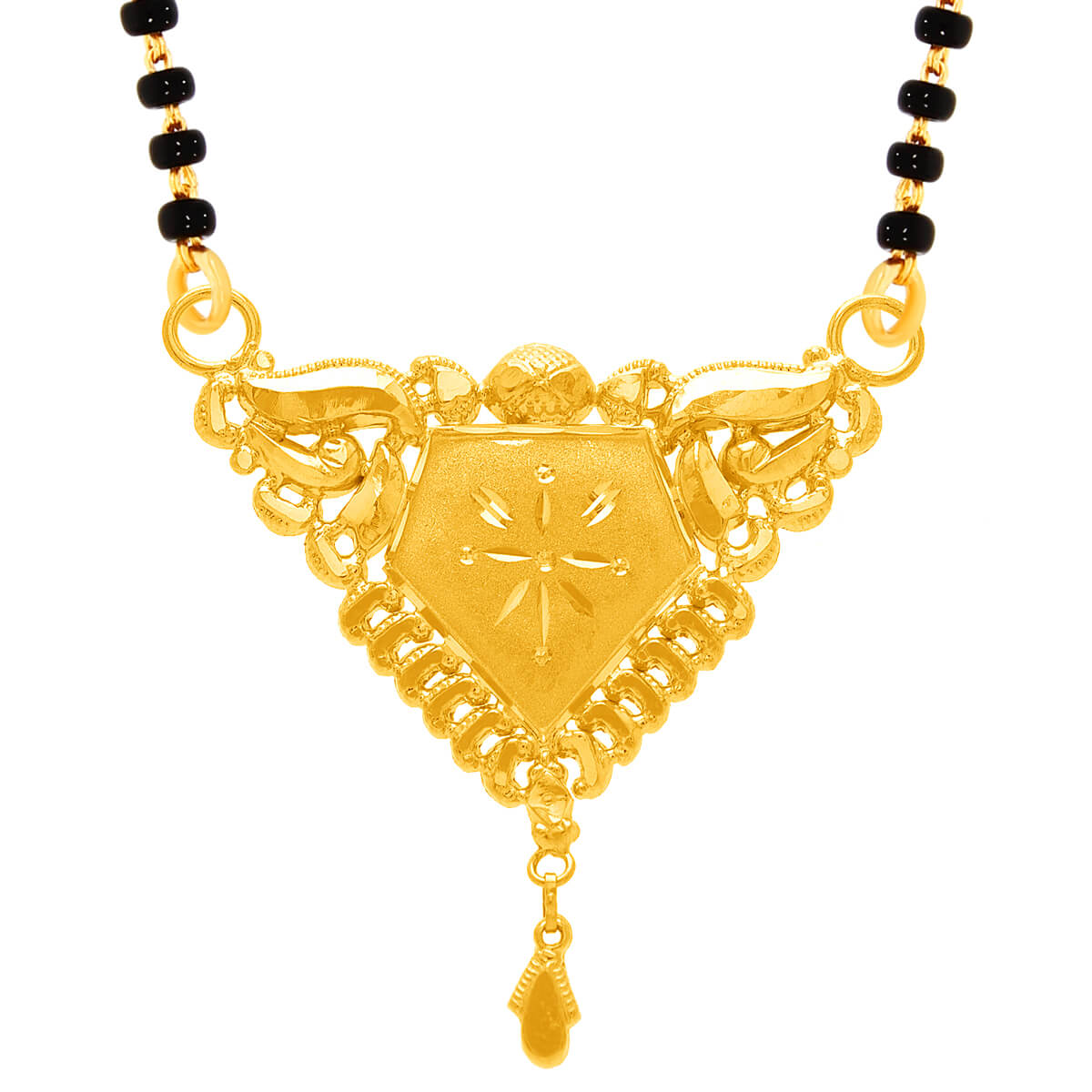 Nirva Gold Mangalsutra Pendant with Free Gold Coin