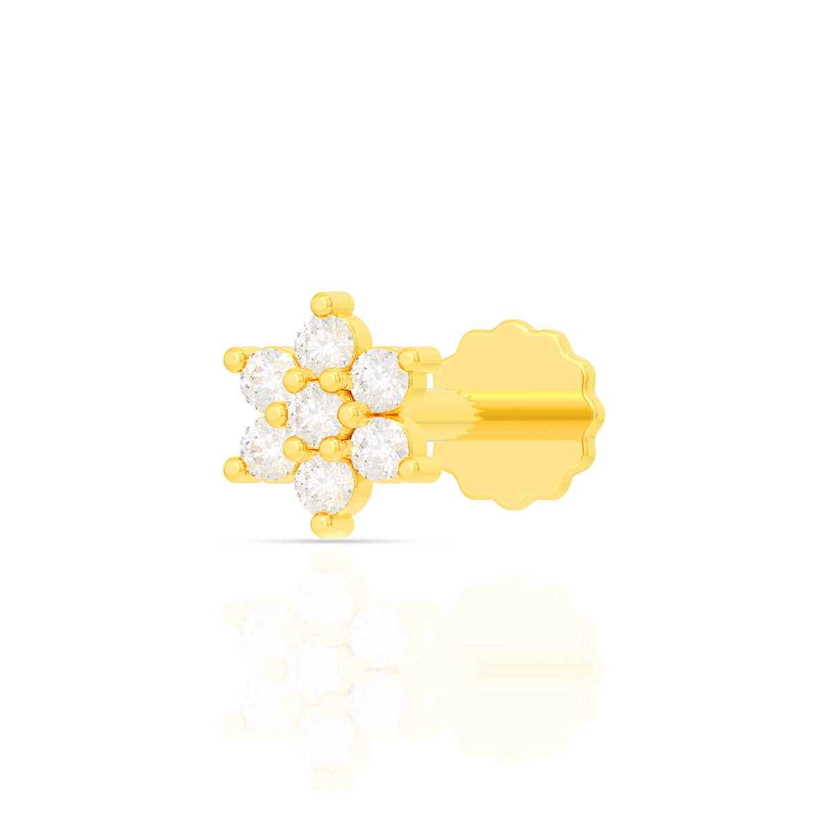 Glimmering Charm 18K Diamond Nosepin with Free Gold Coin