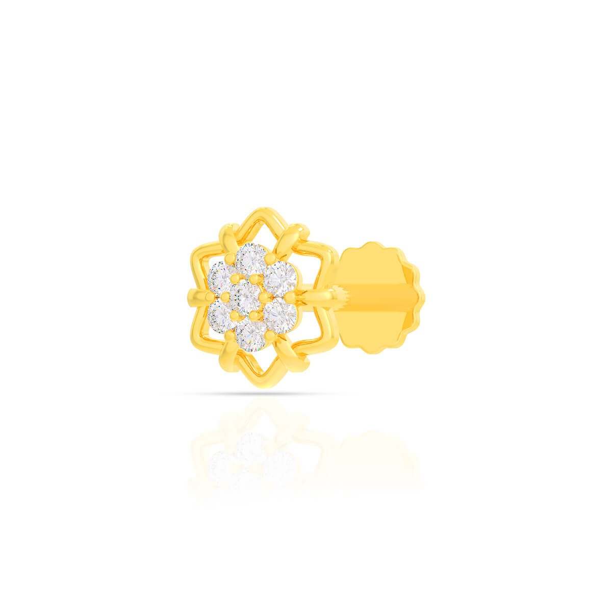 Glimmering Grace 18K Diamond Nosepin with Free Gold Coin