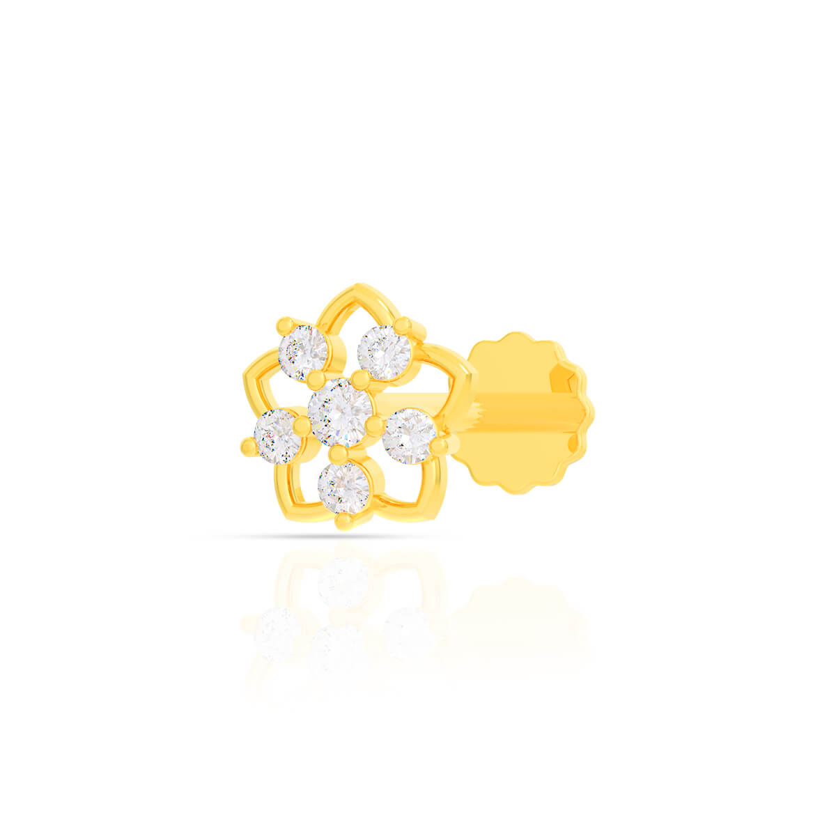 Charming Shimmer 18K Diamond Nosepin with Free Gold Coin