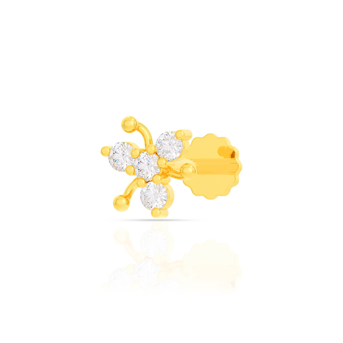 Glistening Delight 18K Diamond Nosepin with Free Gold Coin