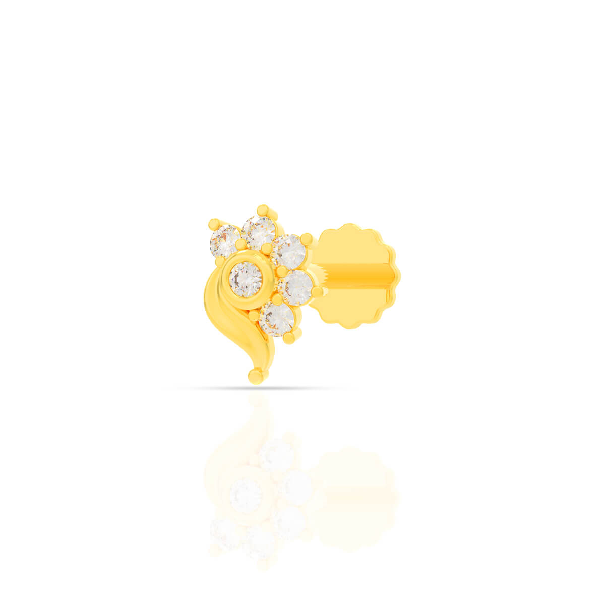 Elegant Essence 18K Diamond Nosepin with Free Gold Coin